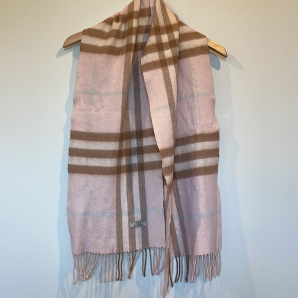 Burberry Accessories - Burberry pink plaid nova check cashmere scarf